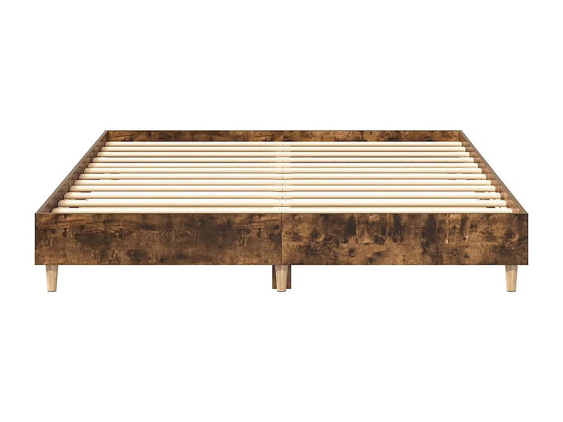 Lit double | Lit adulte | Cadre de lit chêne fumé 150x200 cm bois ingénierie