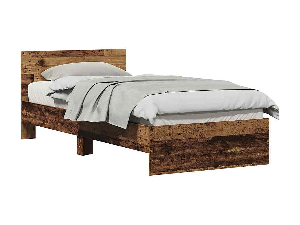 Lit simple | Lit adulte, enfant | Cadre de lit Bois ancien 90x190 cm Bois d'ingénierie