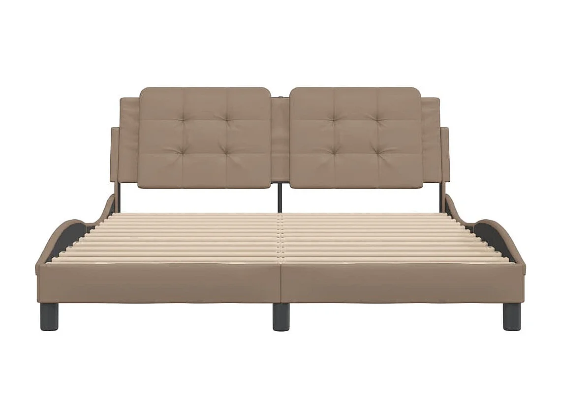 Lit double | Lit adulte | Cadre de lit cappuccino 160x200 cm similicuir