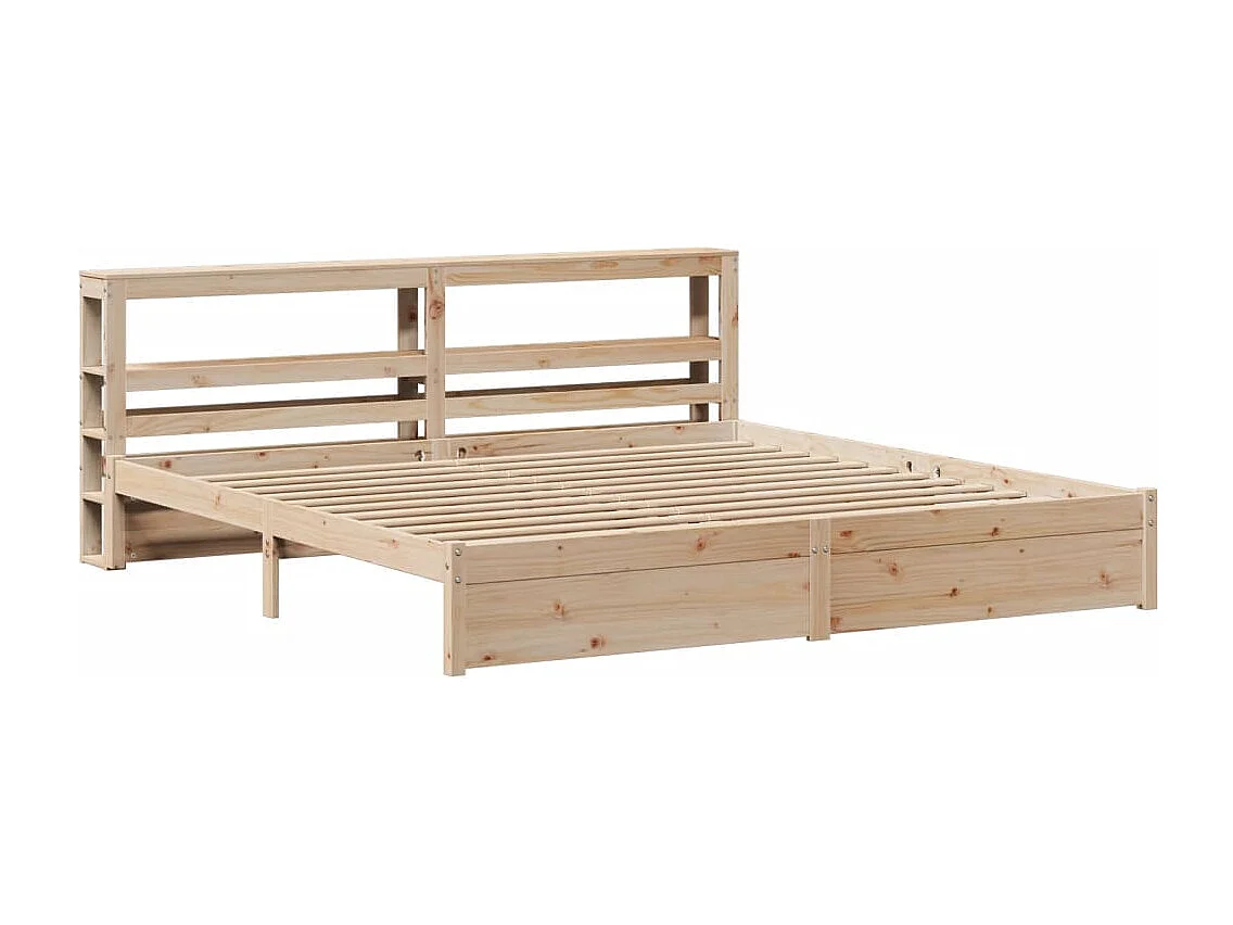 Letto per adulti | Letto matrimoniale | Giroletto con Testiera 180x200 cm Massello Pino