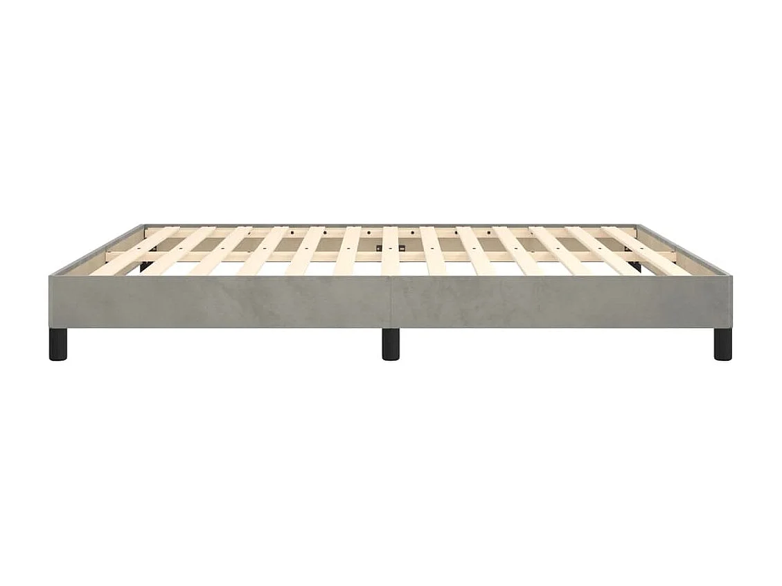 Lit double | Lit adulte | Cadre de lit gris clair 160x200 cm velours