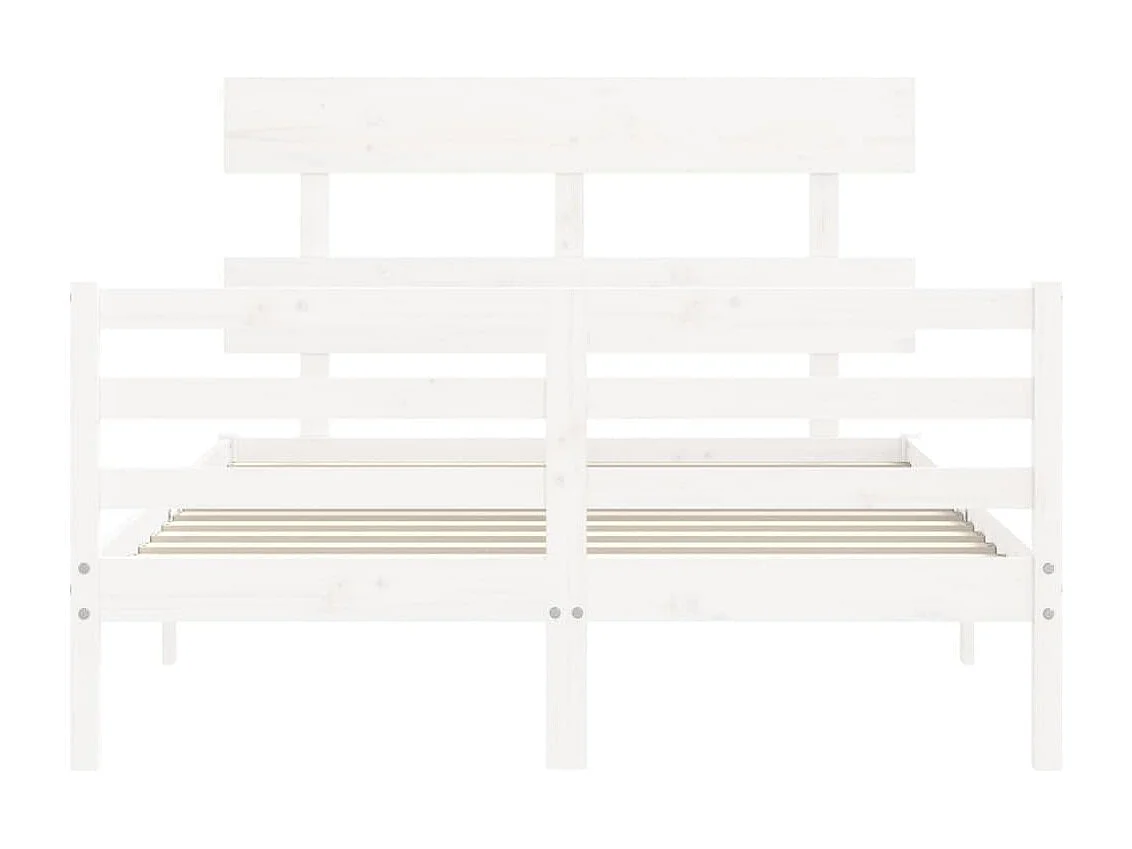 Lit simple | Lit adulte, enfant | Cadre de lit blanc 120x200 cm bois massif