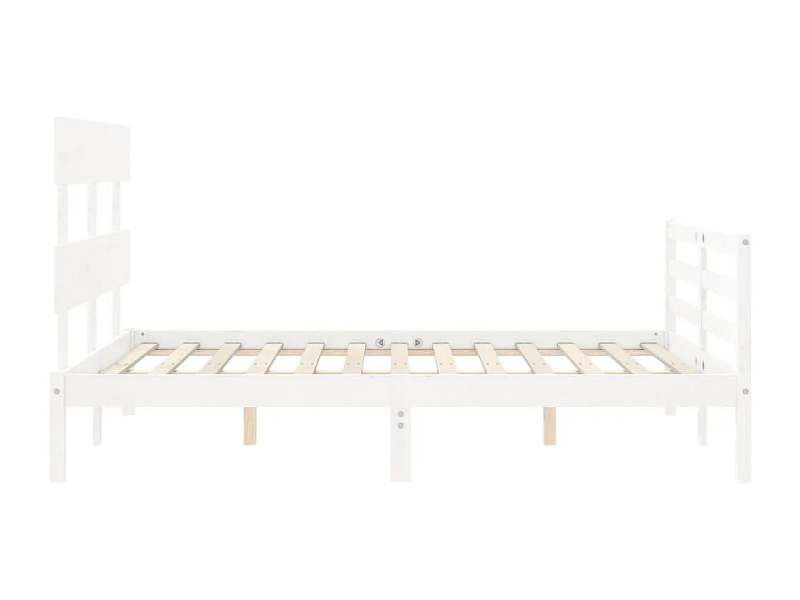Lit simple | Lit adulte, enfant | Cadre de lit blanc 120x200 cm bois massif