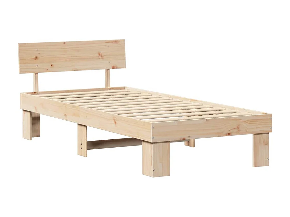 Lit simple | Lit adulte, enfant | Cadre de lit Marron 100x200 cm Bois massif en pin