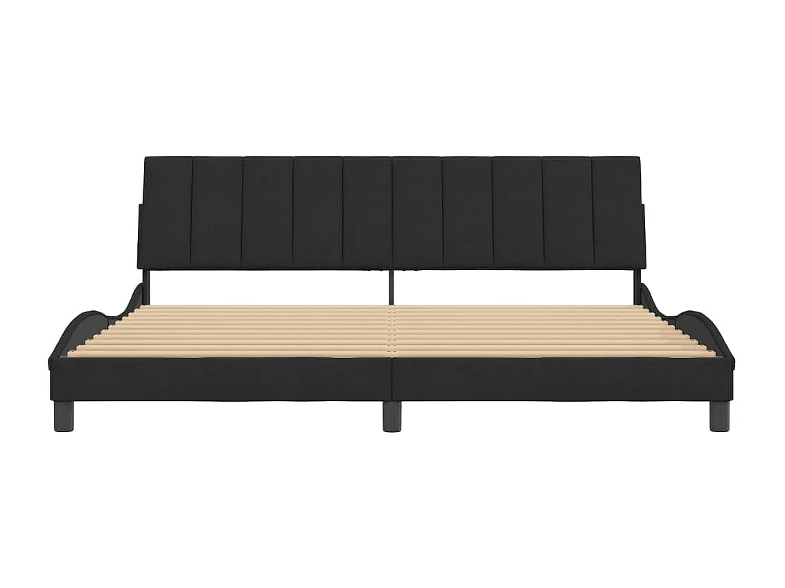 Letto per adulti | Letto matrimoniale | Giroletto senza Materasso Hanko Nero 200x200 cm in Velluto