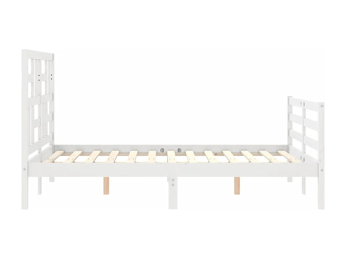 Lit simple | Lit adulte, enfant | Cadre de lit blanc bois massif 120x190 cm