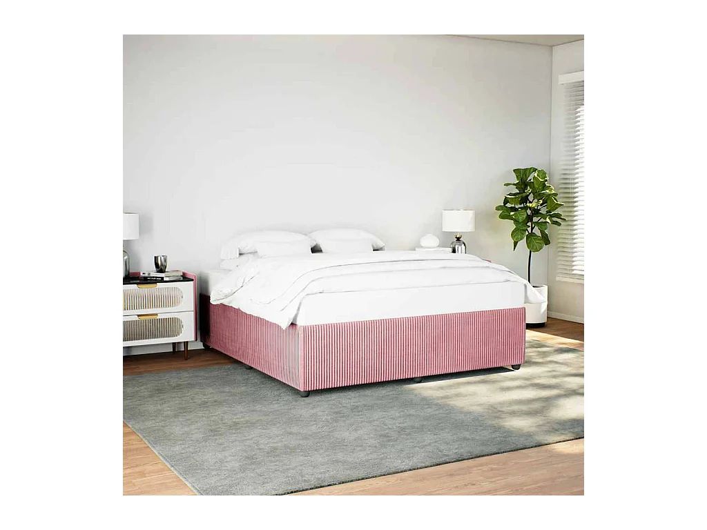 Letto per adulti | Letto matrimoniale | Giroletto Rosa 180x200 cm in Velluto