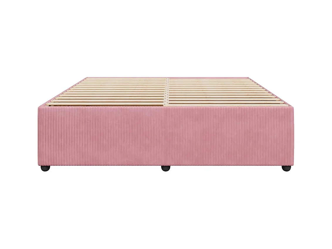 Letto per adulti | Letto matrimoniale | Giroletto Rosa 180x200 cm in Velluto