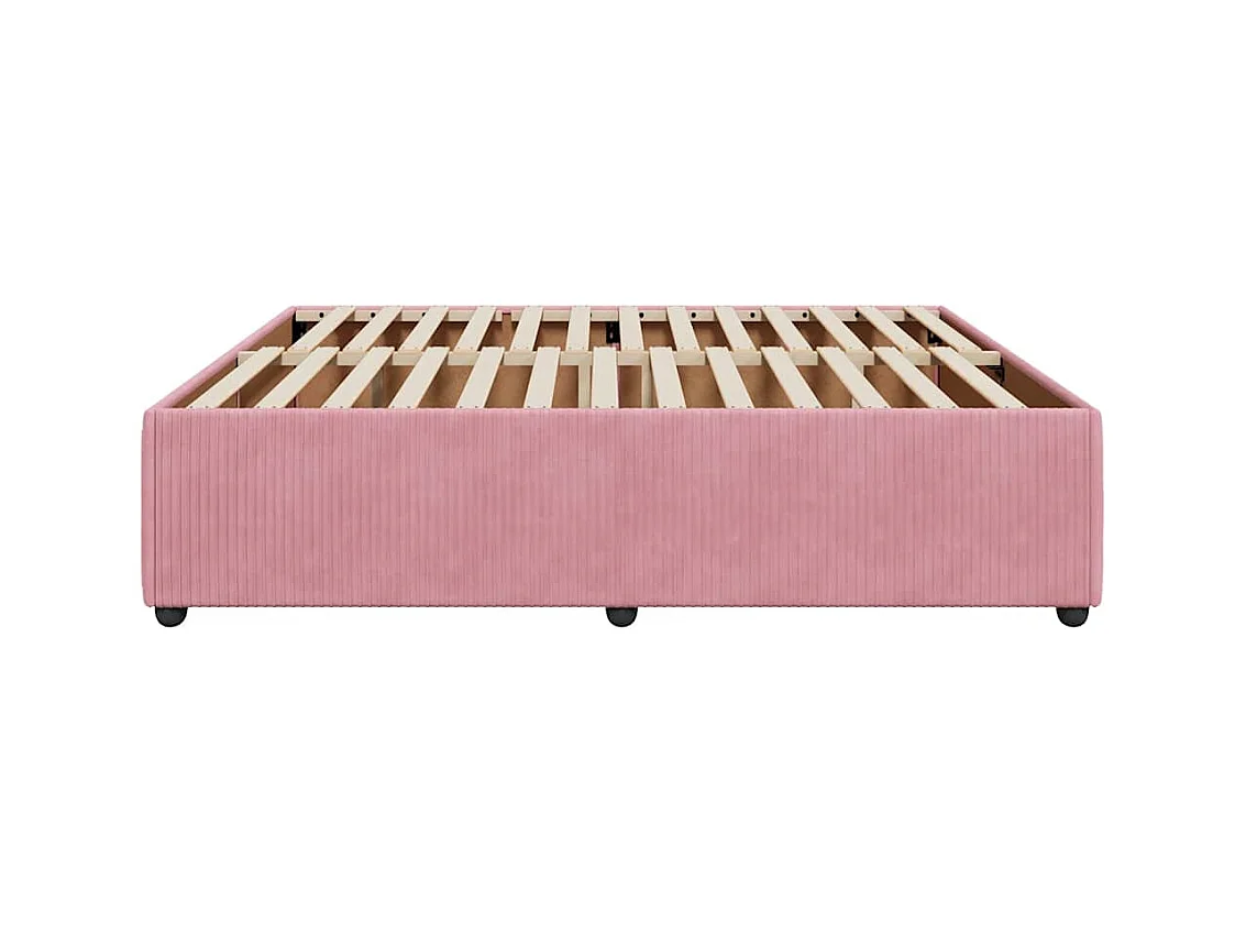 Letto per adulti | Letto matrimoniale | Giroletto Rosa 180x200 cm in Velluto