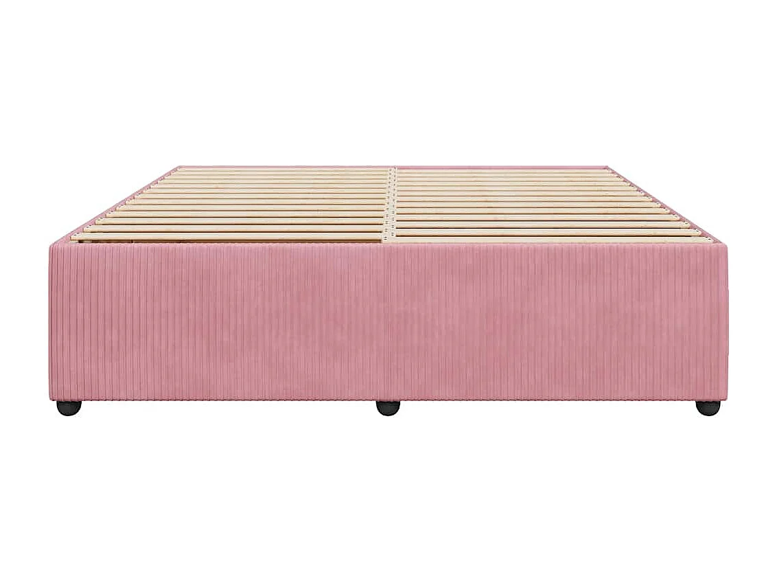 Lit double | Lit adulte | Cadre de lit rose 180x200 cm velours
