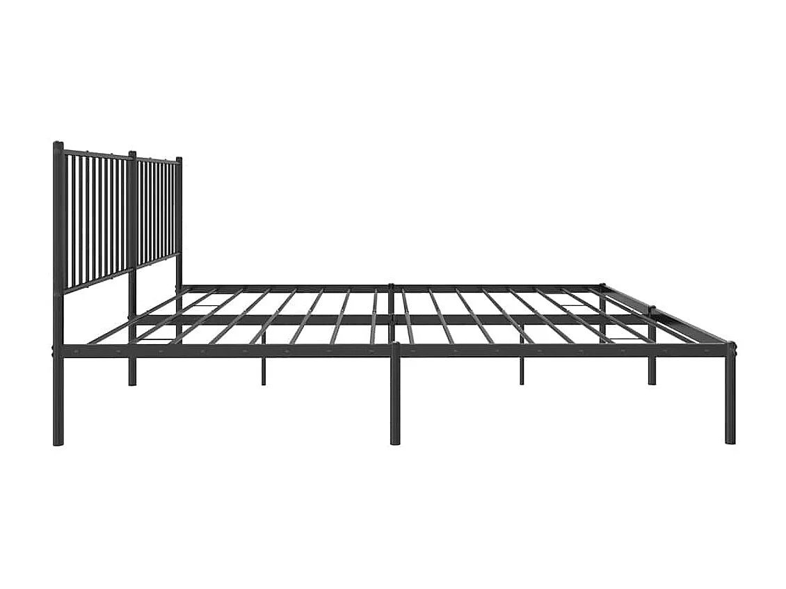 Lit double | Lit adulte | Cadre de lit métal avec tête de lit noir 183x213cm
