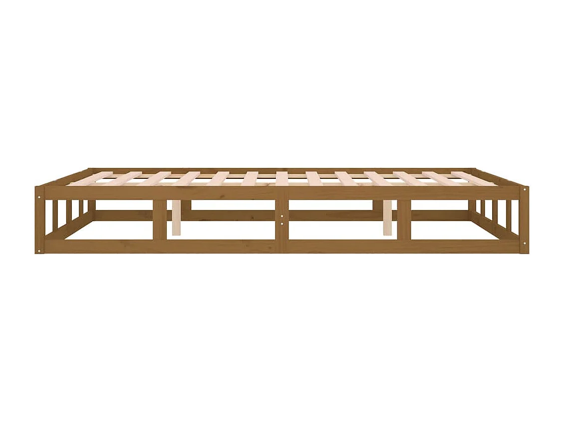 Lit double | Lit adulte | Cadre de lit marron miel 150x200 cm bois massif