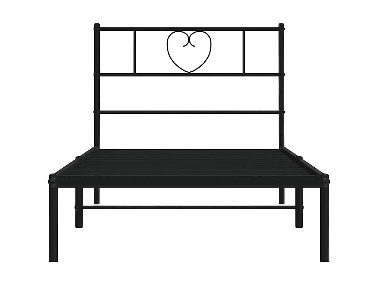 Lit simple | Lit adulte, enfant | Cadre de lit métal avec tête de lit noir 100x190cm