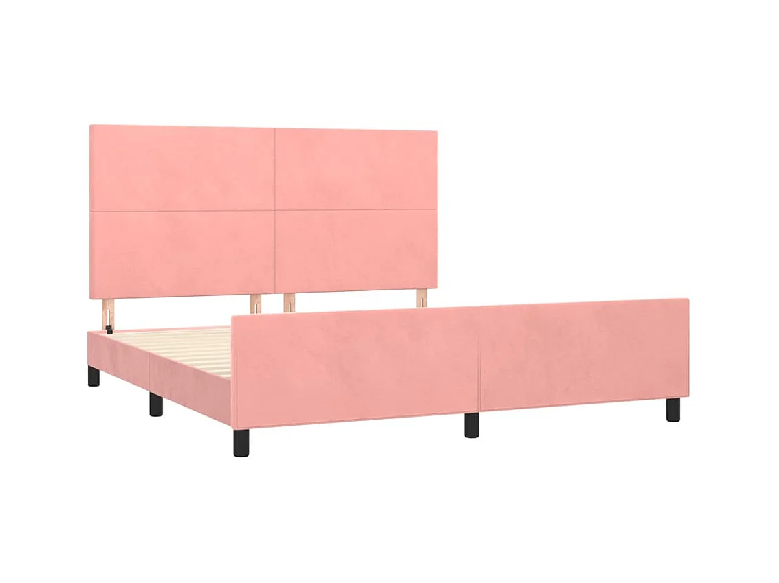 Lit double | Lit adulte | Cadre de lit rose 160x200 cm velours