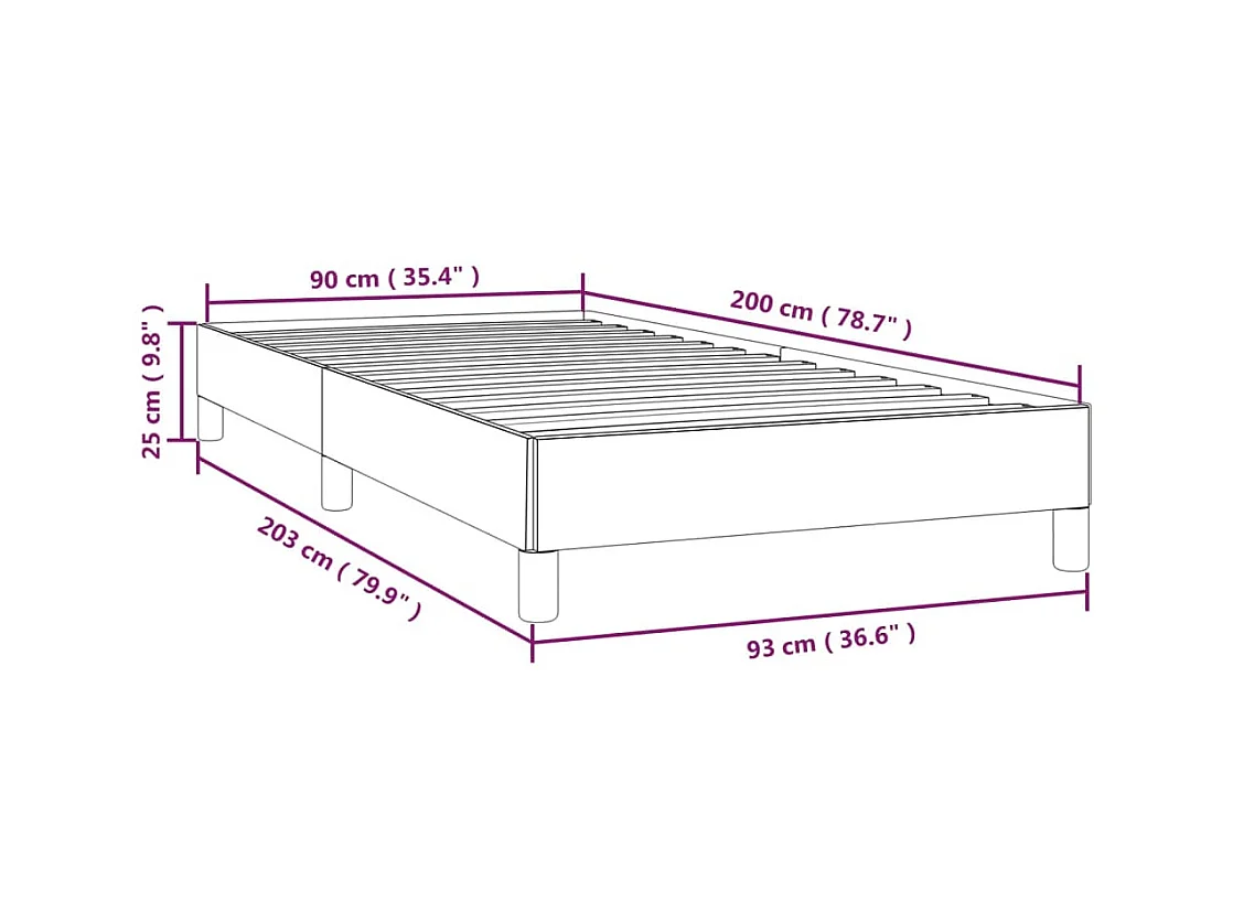 Lit simple | Lit adulte, enfant | Cadre de lit bleu foncé 90x200 cm velours