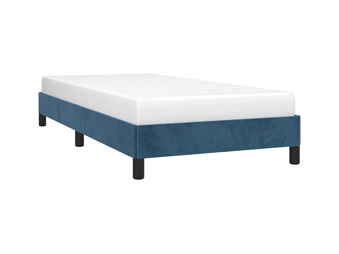 Lit simple | Lit adulte, enfant | Cadre de lit bleu foncé 90x200 cm velours