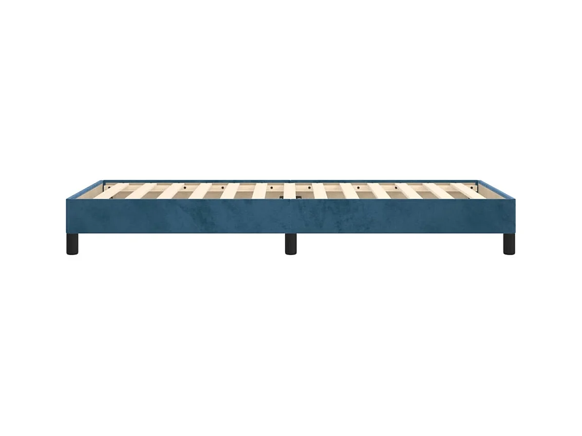 Lit simple | Lit adulte, enfant | Cadre de lit bleu foncé 90x200 cm velours