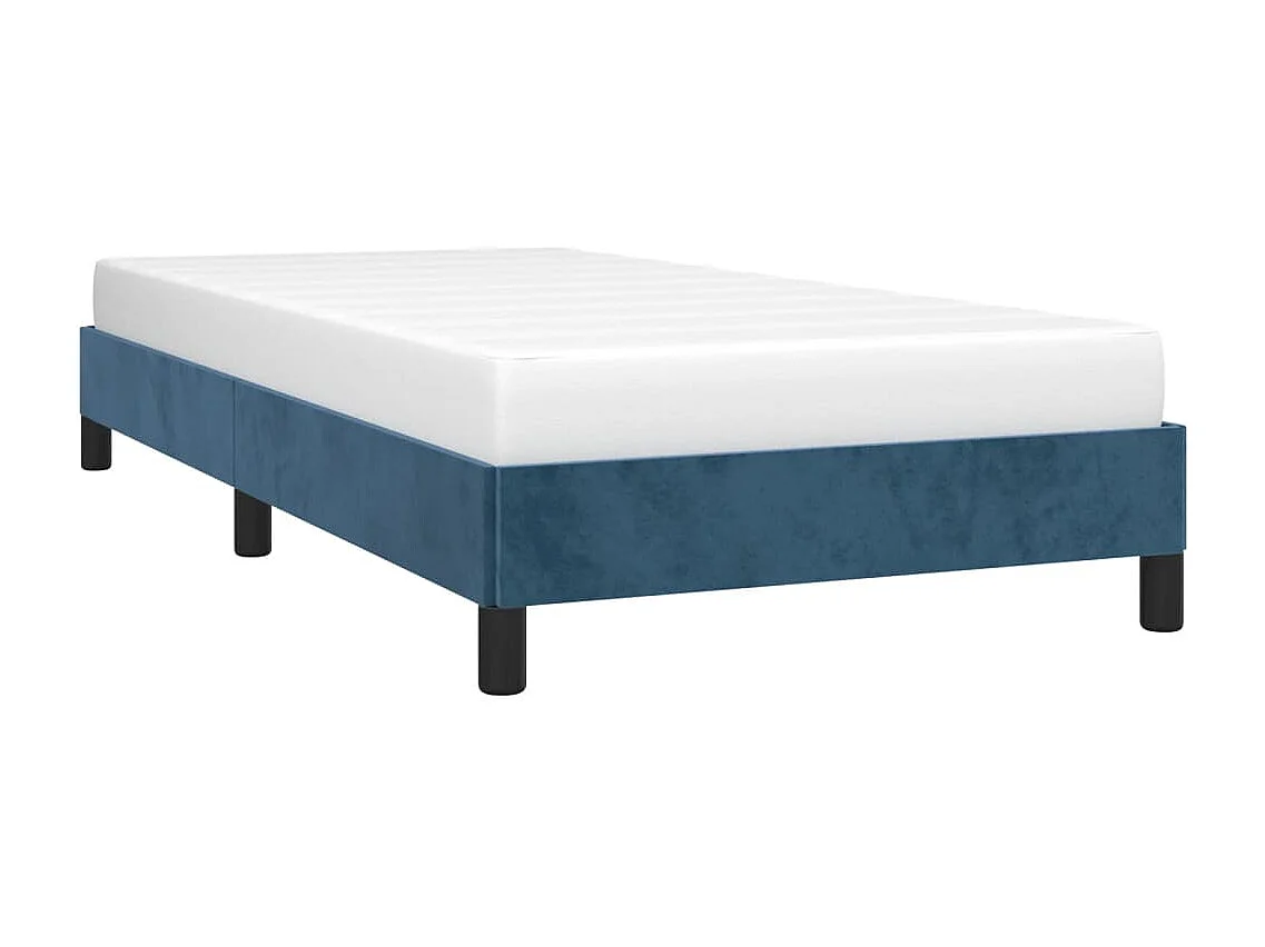 Lit simple | Lit adulte, enfant | Cadre de lit bleu foncé 90x200 cm velours