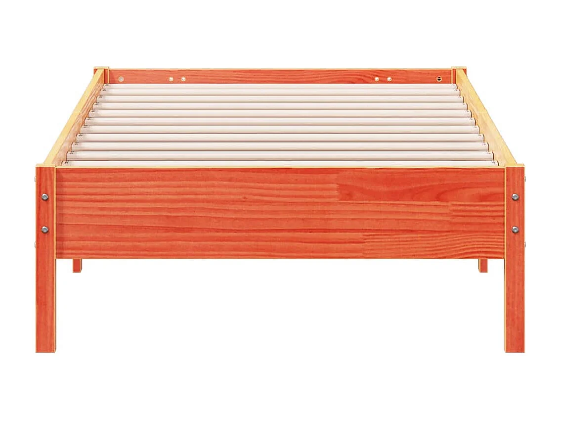 Lit simple | Lit adulte, enfant | Cadre de lit cire marron 90x200 cm bois pin massif