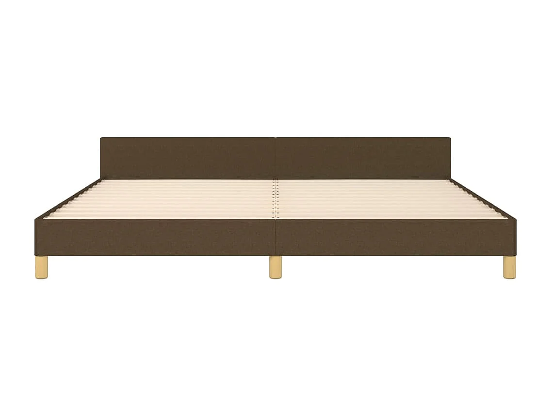 Lit double | Lit adulte | Cadre de lit marron foncé 200x200 cm tissu