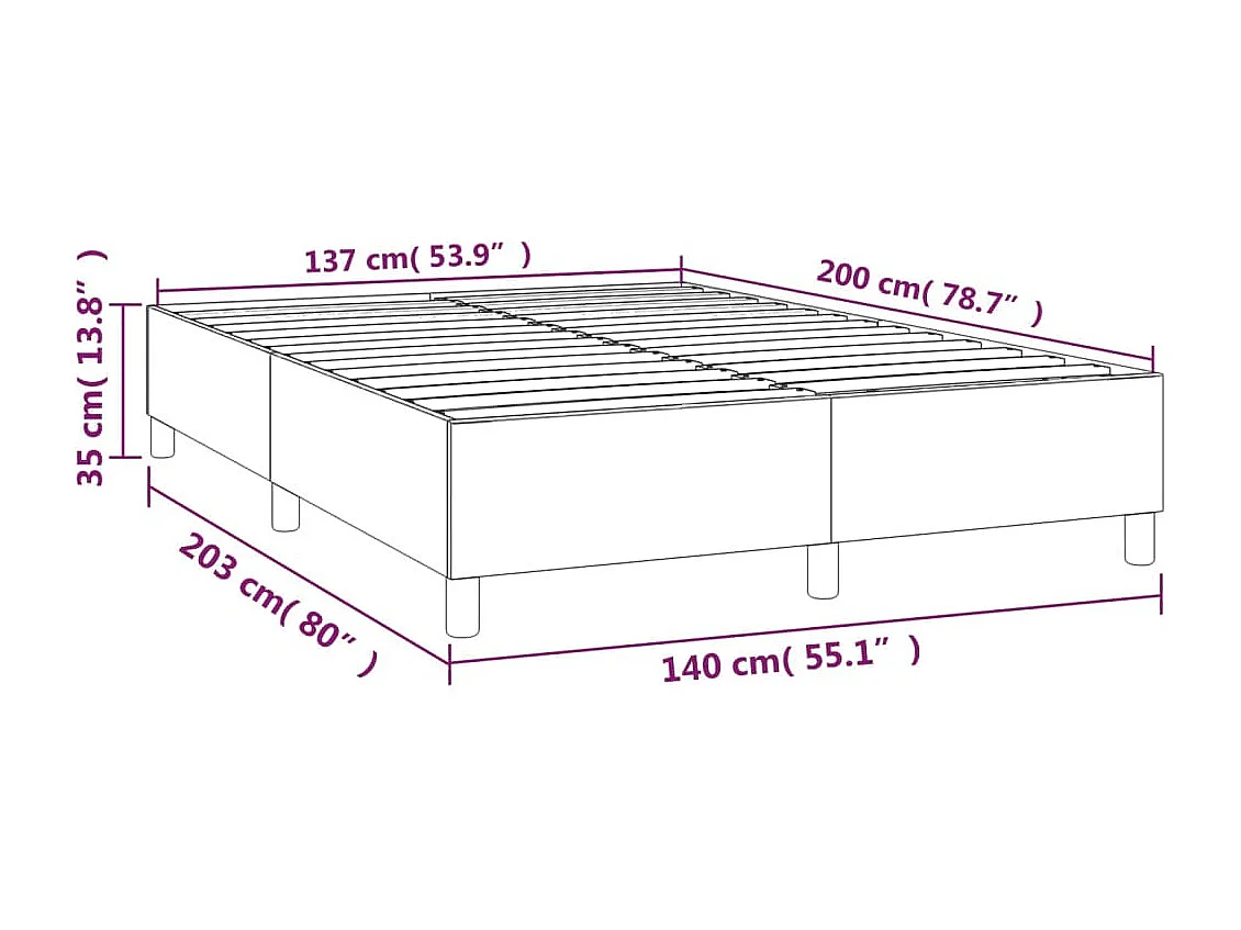 Lit double | Lit adulte | Cadre de lit taupe 140x200 cm tissu