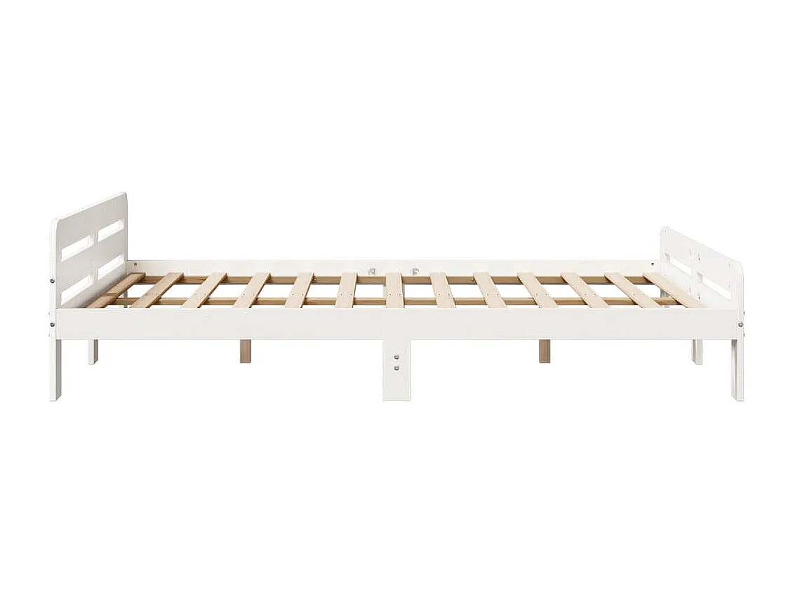 Lit double | Lit adulte | Cadre de lit blanc 140x190 cm bois de pin massif