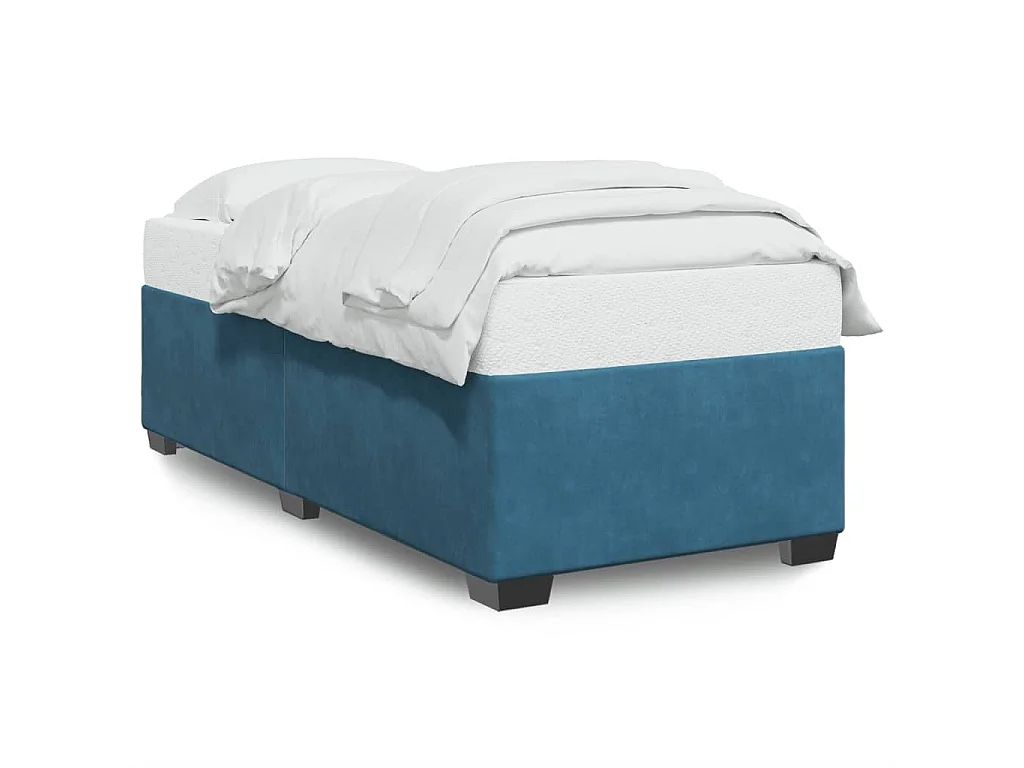 Lit simple | Lit adulte, enfant | Cadre de lit bleu 80x200 cm velours