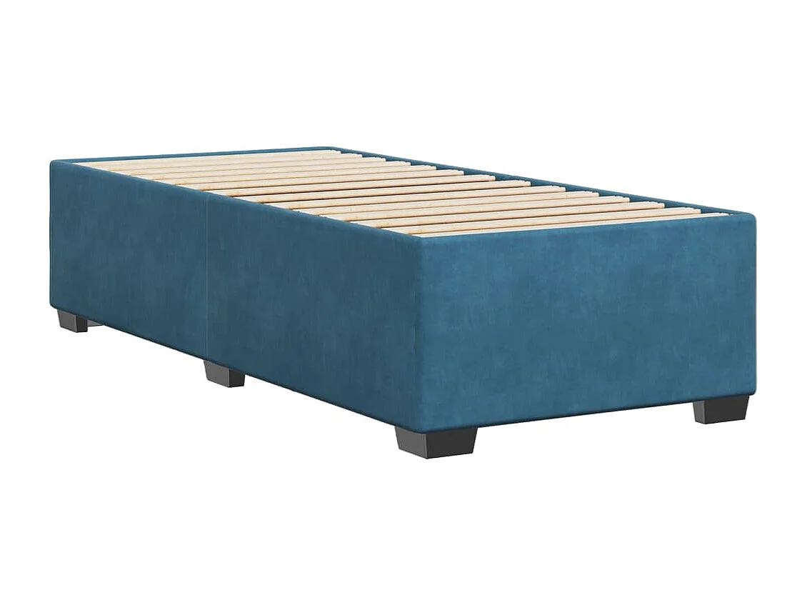 Lit simple | Lit adulte, enfant | Cadre de lit bleu 80x200 cm velours