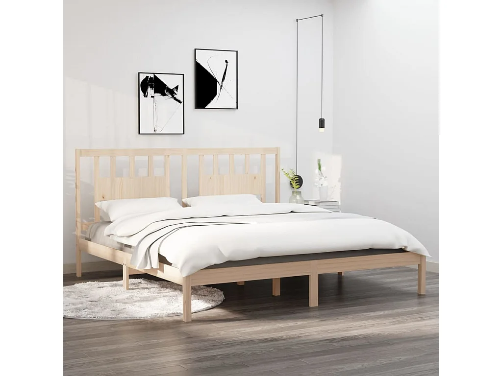 Lit double | Lit adulte | Cadre de lit bois massif 200x200 cm