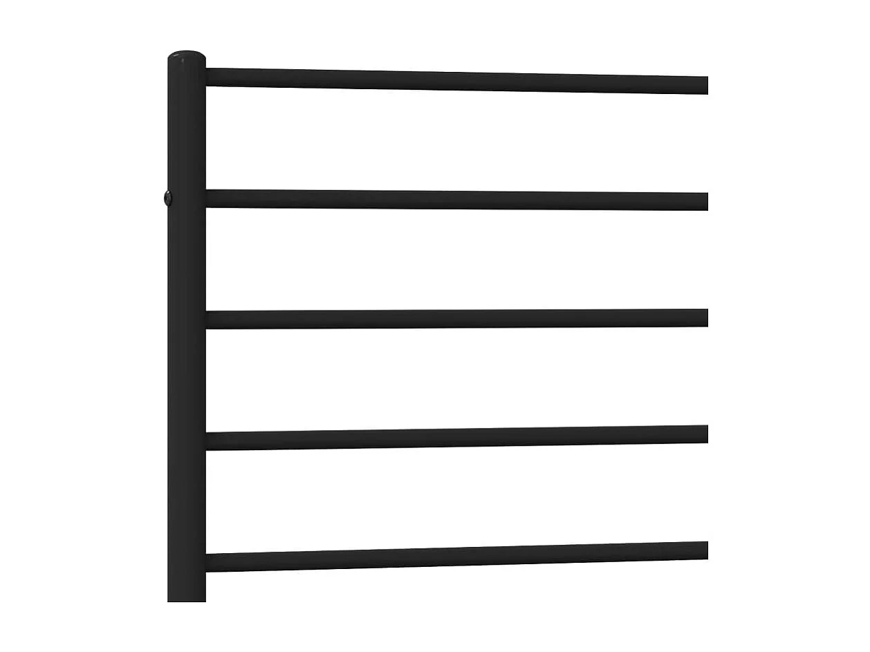 Lit simple | Lit adulte, enfant | Cadre de lit métal avec tête de lit noir 80x200 cm
