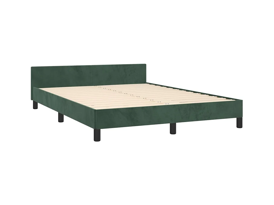 Lit double | Lit adulte | Cadre de lit vert foncé 140x190 cm velours