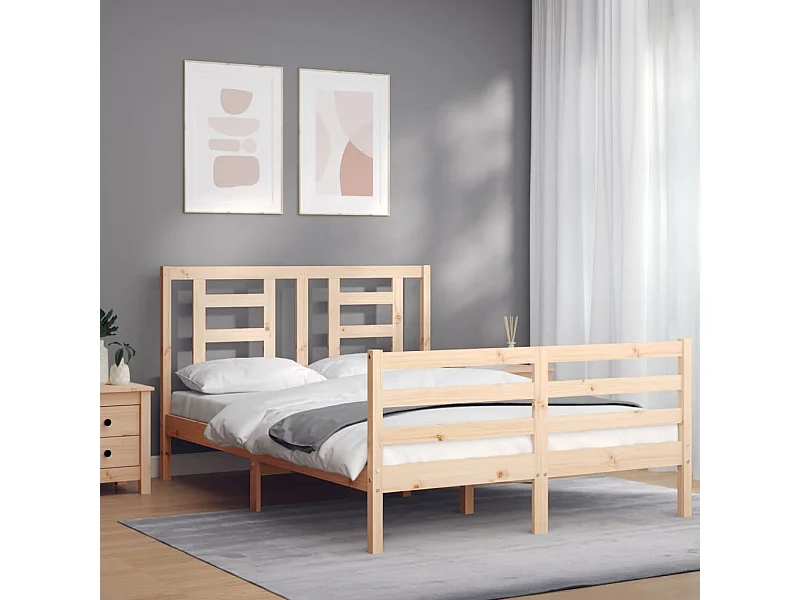 Lit double | Lit adulte | Cadre de lit 140x200 cm bois massif