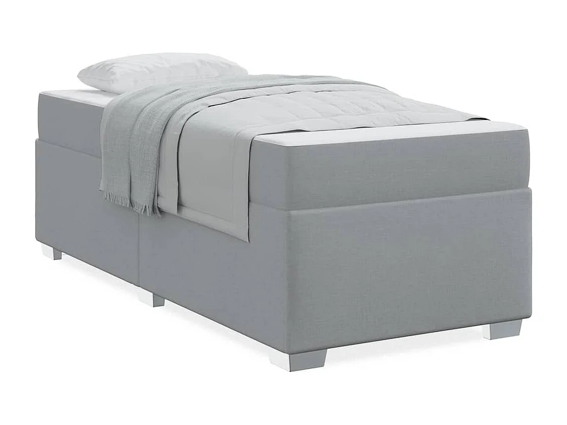 Lit simple | Lit adulte, enfant | Cadre de lit Gris clair 90x190 cm tissu