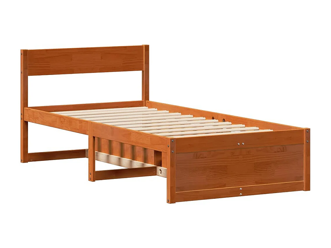 Lit simple | Lit adulte, enfant | Cadre de lit cire marron 100x200cm bois pin massif