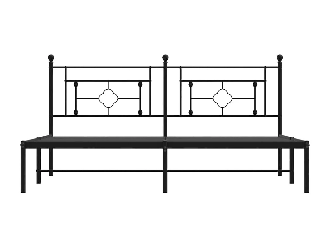 Lit double | Lit adulte | Cadre de lit métal avec tête de lit noir 183x213cm