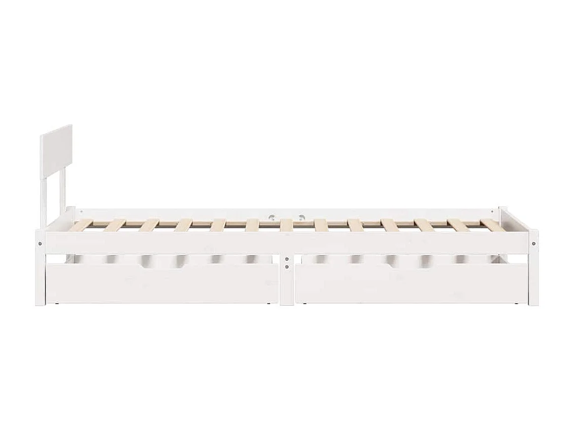 Lit simple | Lit adulte, enfant | Cadre de lit blanc 90x200 cm bois de pin massif