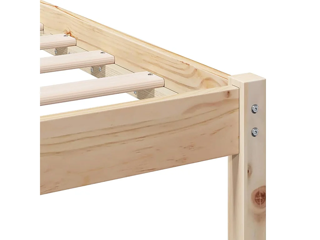 Lit double | Lit adulte | Cadre de lit Marron 180x200 cm Bois massif en pin