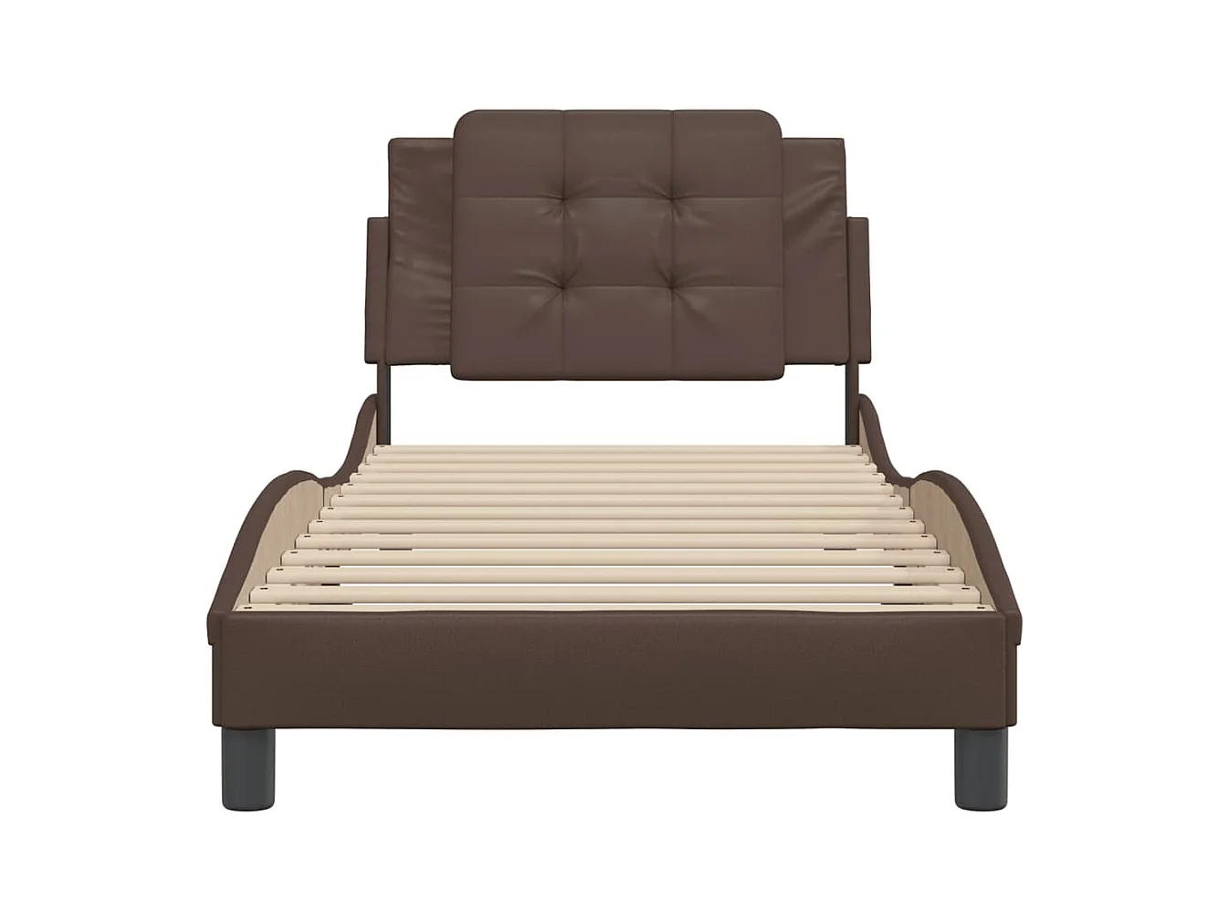 Lit simple | Lit adulte, enfant | Cadre de lit marron 90x190 cm similicuir