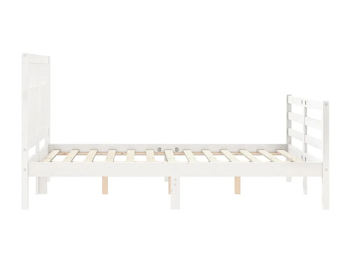 Lit simple | Lit adulte, enfant | Cadre de lit blanc 120x200 cm bois massif