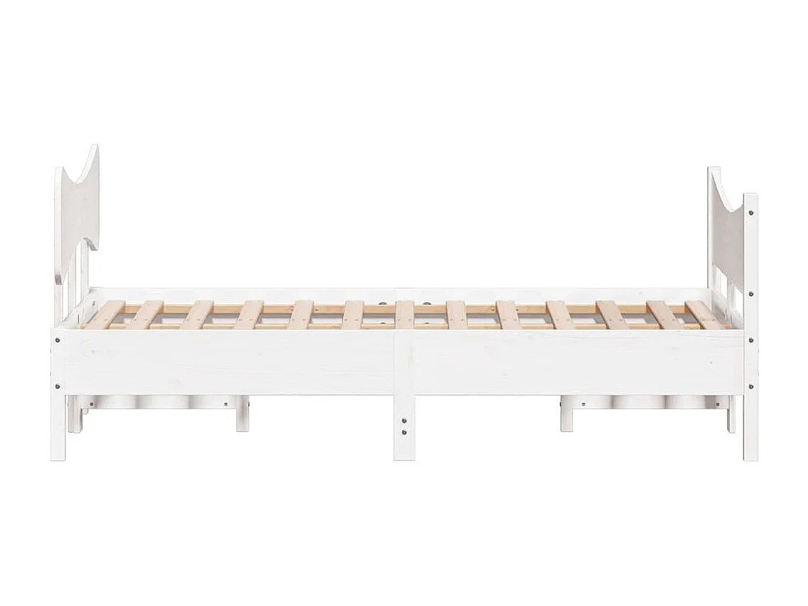 Lit double | Lit adulte | Cadre de lit blanc 135x190 cm bois de pin massif