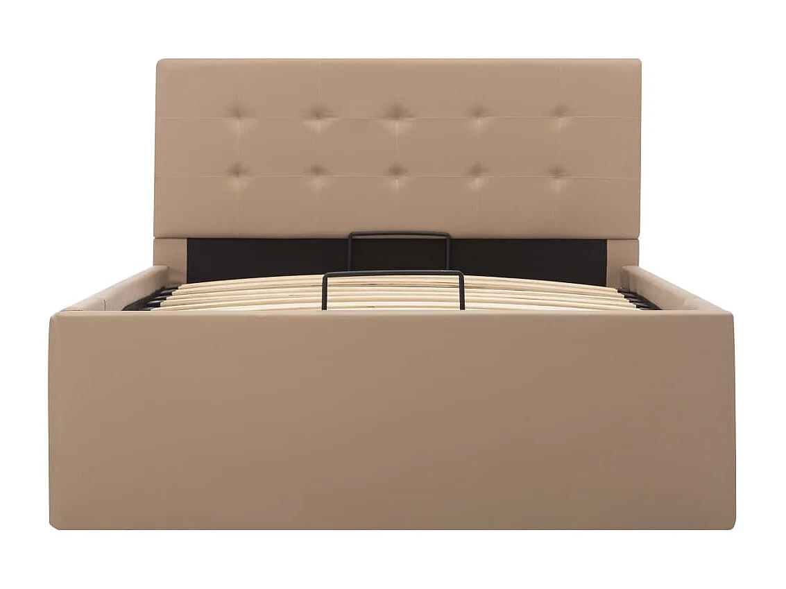 Lit simple | Lit adulte, enfant | Cadre de lit à stockage Cappuccino Similicuir 100x200cm