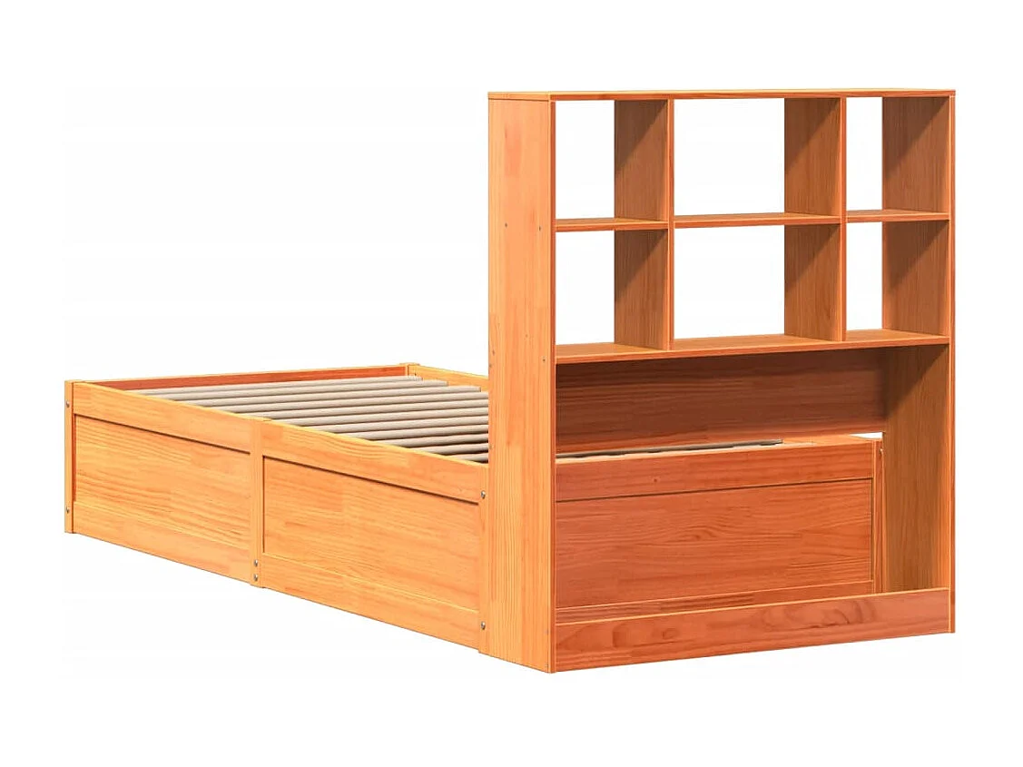 Lit simple | Lit adulte, enfant | Cadre de lit cire marron 100x200cm bois pin massif