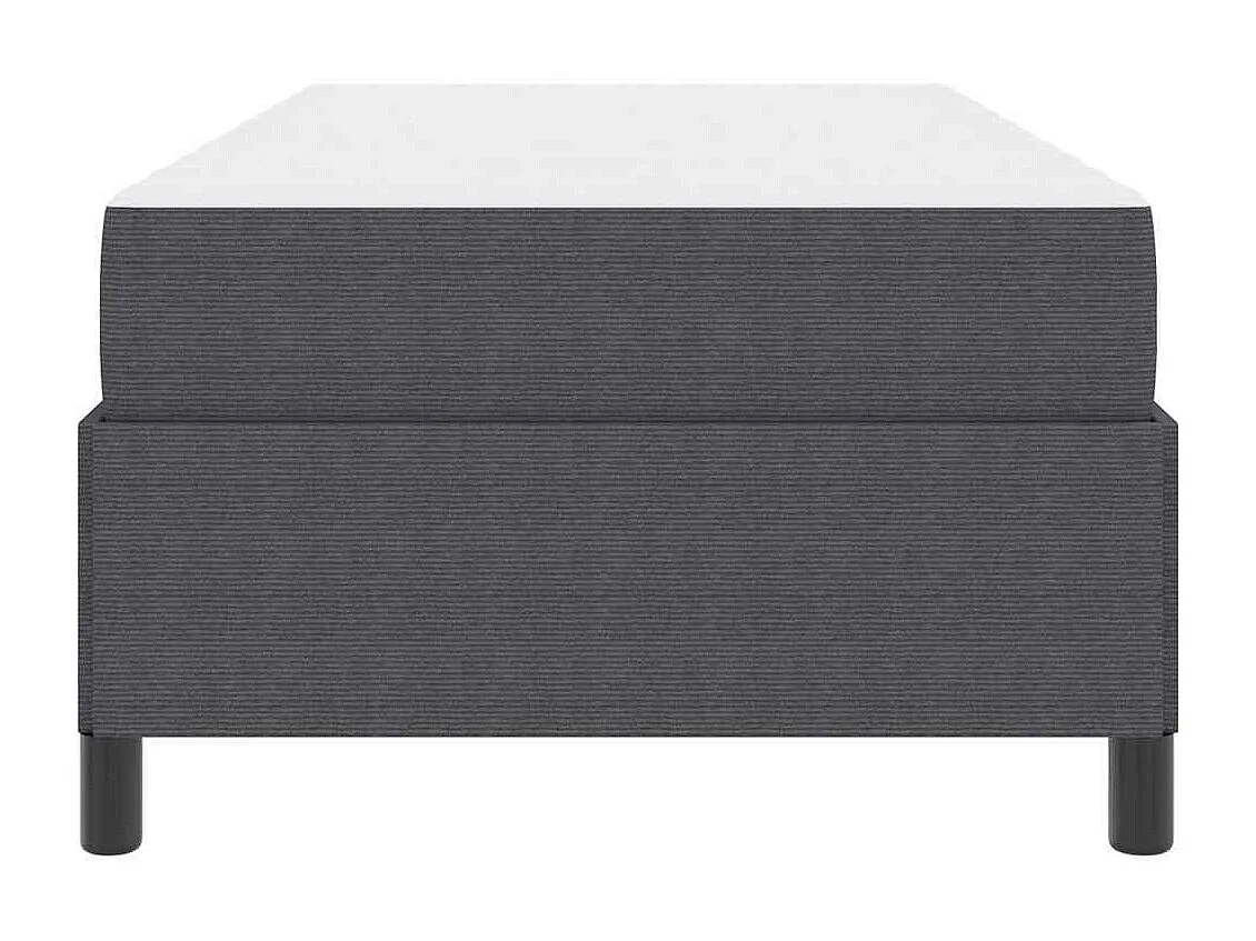 Lit simple | Lit adulte, enfant | Cadre de lit Gris foncé 100x200 cm Tissu en velours côtelé