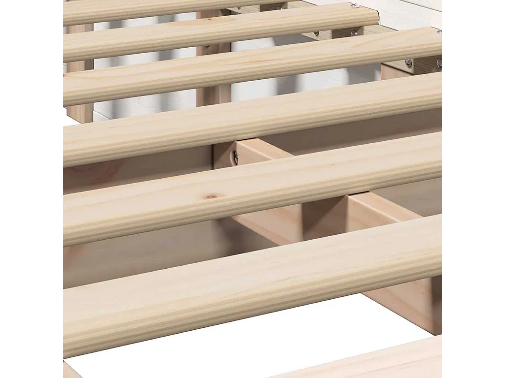 Lit simple | Lit adulte, enfant | Cadre de lit avec stockage Blanc 100x200 cm Bois massif