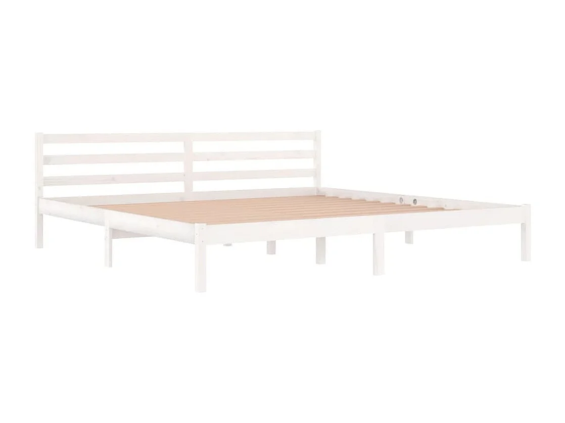 Lit double | Lit adulte | Cadre de lit bois massif de pin 200x200 cm blanc