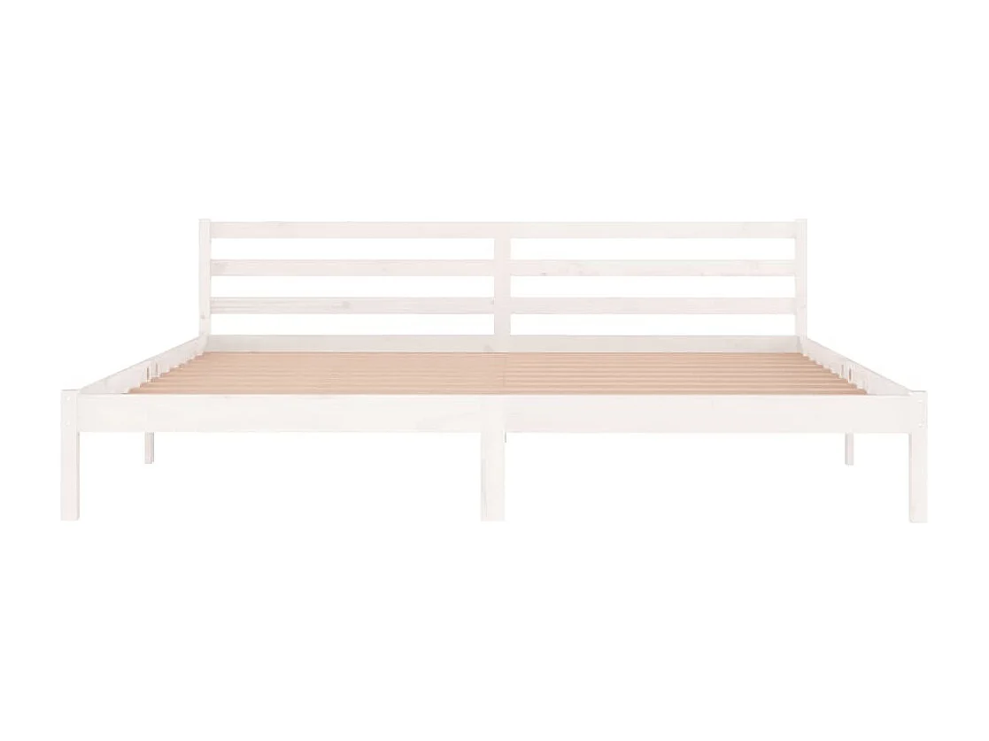 Lit double | Lit adulte | Cadre de lit bois massif de pin 200x200 cm blanc