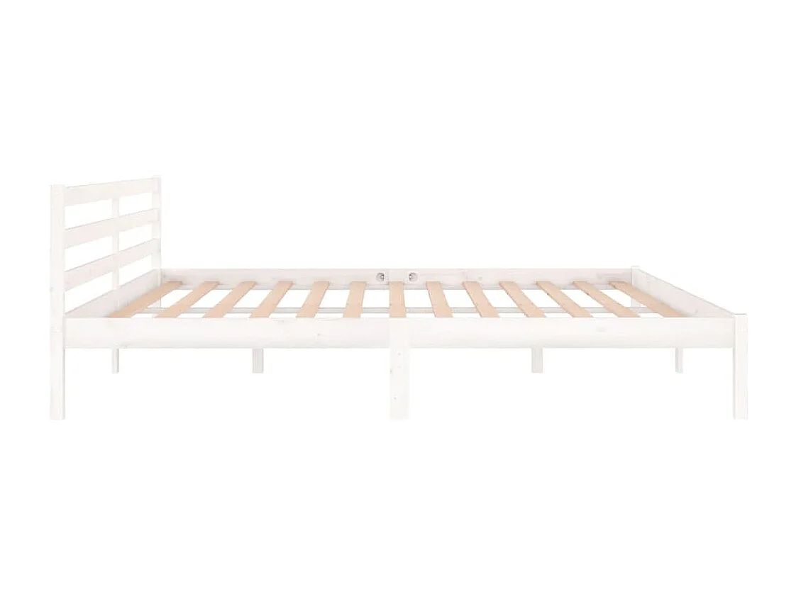 Lit double | Lit adulte | Cadre de lit bois massif de pin 200x200 cm blanc