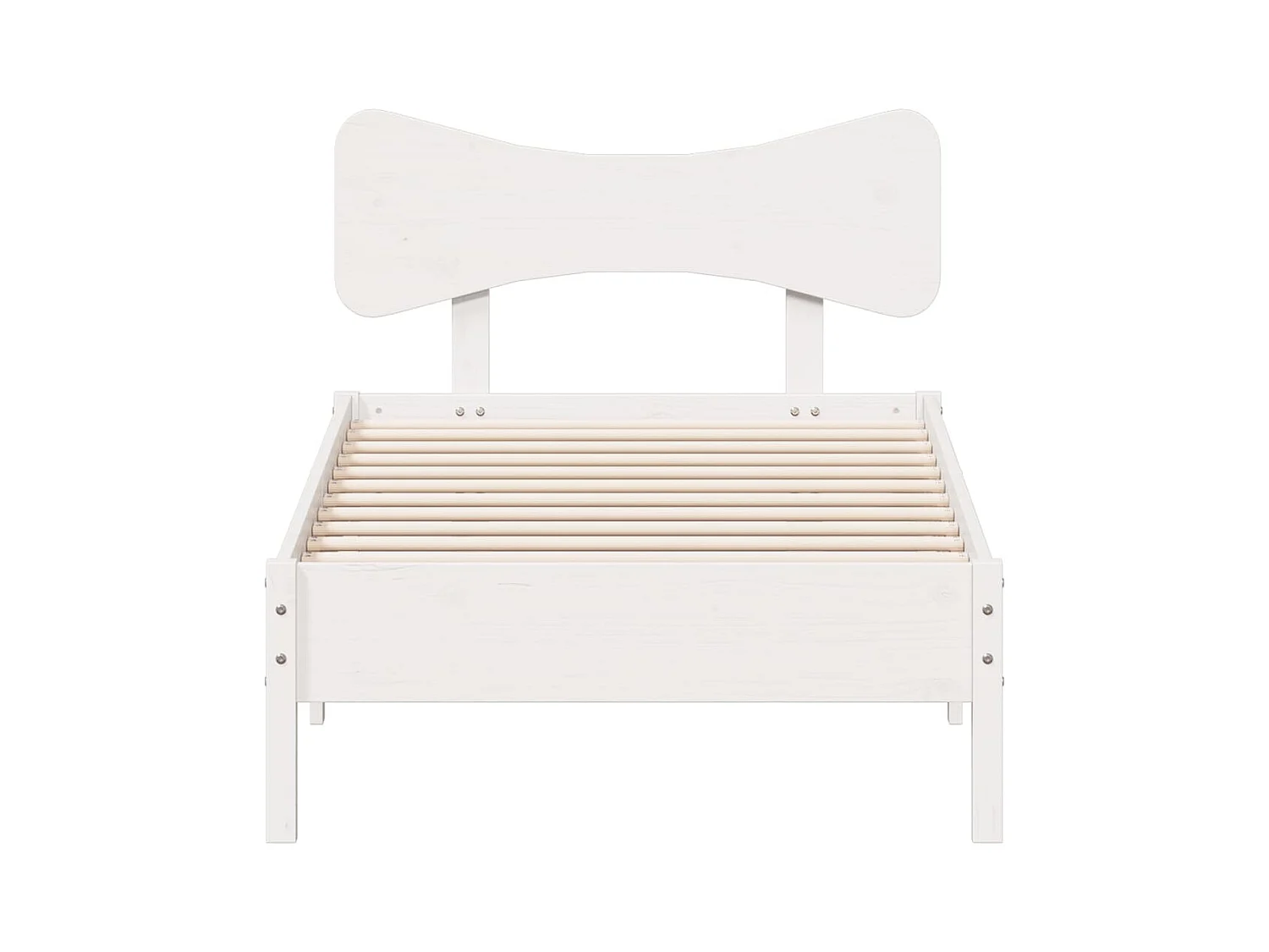 Letto per adulti | Letto singolo | Giroletto senza Materasso Bianco 90x200 cm Legno Massello Pino