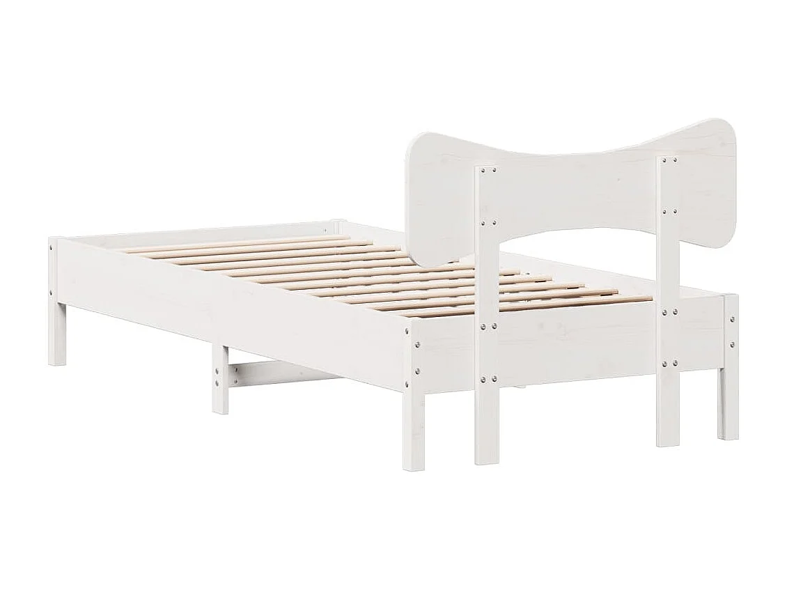 Lit simple | Lit adulte, enfant | Cadre de lit blanc 90x200 cm bois de pin massif