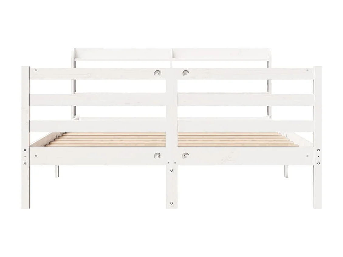 Letto per adulti | Letto matrimoniale | Giroletto con Testiera senza Materasso Bianco 160x200 cm